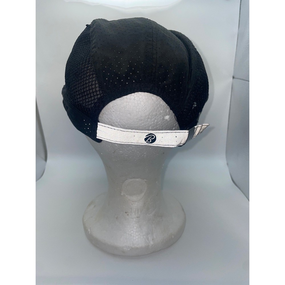 Reflective Black Running Hat Lightweight Mesh Performance Baseball Cap