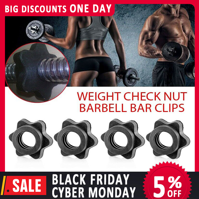 4PCS Weightlifting Barbell Clips,1''Spinlock Dumbbell Collars for Secure Locking