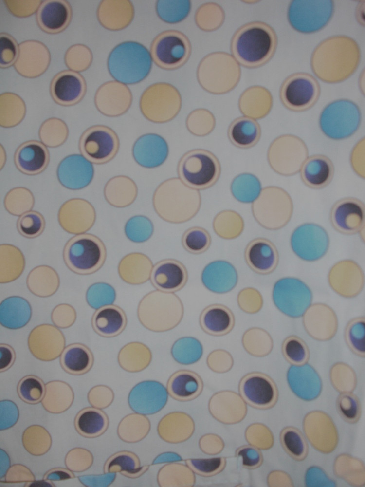 SB SCUBS Pale Blue with Circles Scrub Top Size S