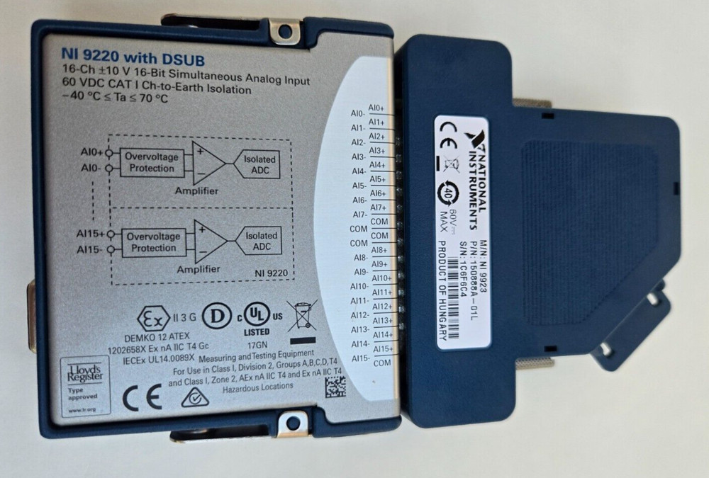 National Instruments NI 9220 cDAQ Analog Input Module, With DSub Connector