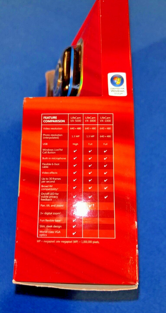 Microsoft LifeCam VX-5000 World Class VGA Optics Web Cam PC-USB