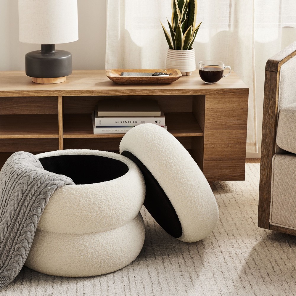 Cloud Ottoman Boucle Taupe