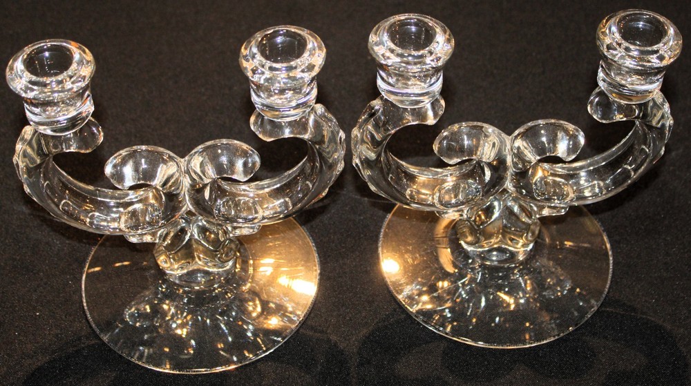 Fostoria Century Two Double Flat Foot Candlestick Holders