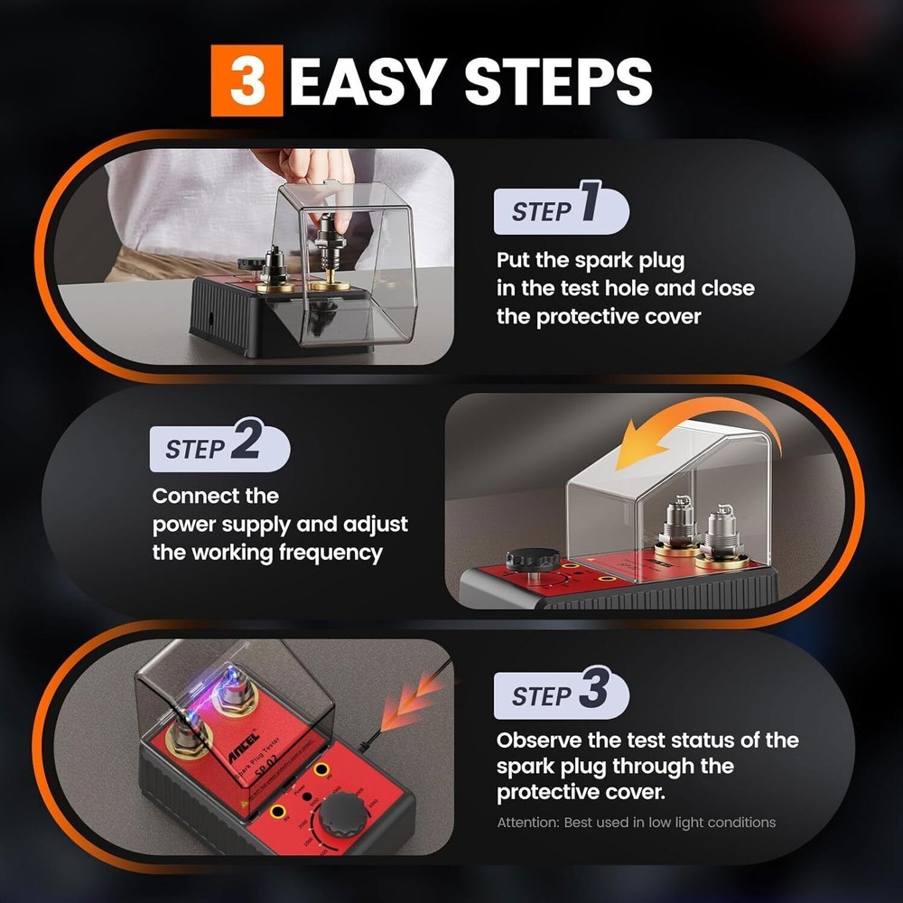 Dual Hole Car Spark Plug Tester Adjustable Detector Ignition Diagnostic Tool kit