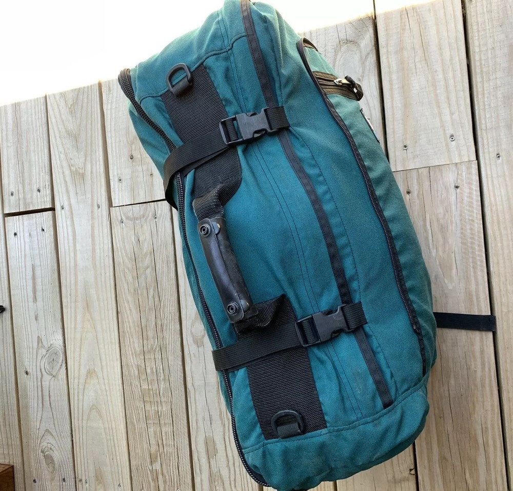 Vintage Gregory Backpack/ Duffle Bag Green Large Leather Handle