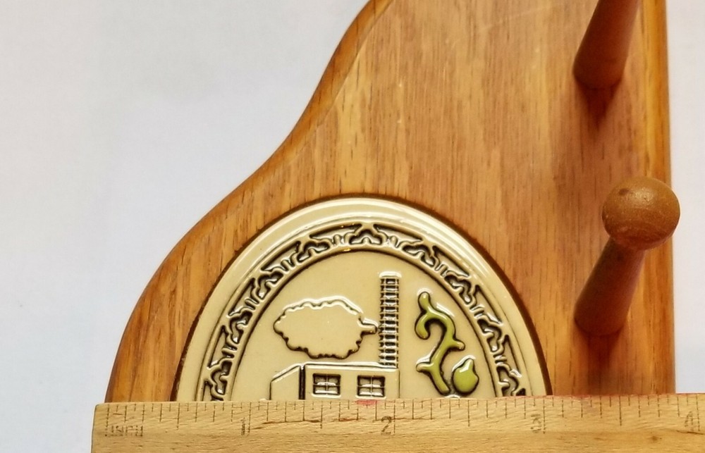 Trinity Pottery House Plaque on Wooden Wall Mount Key Holder