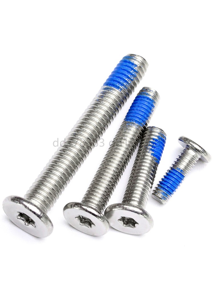 304 Stainless Steel Torx Socket Utrathin Flat Head With Blue Patch Lock Screws