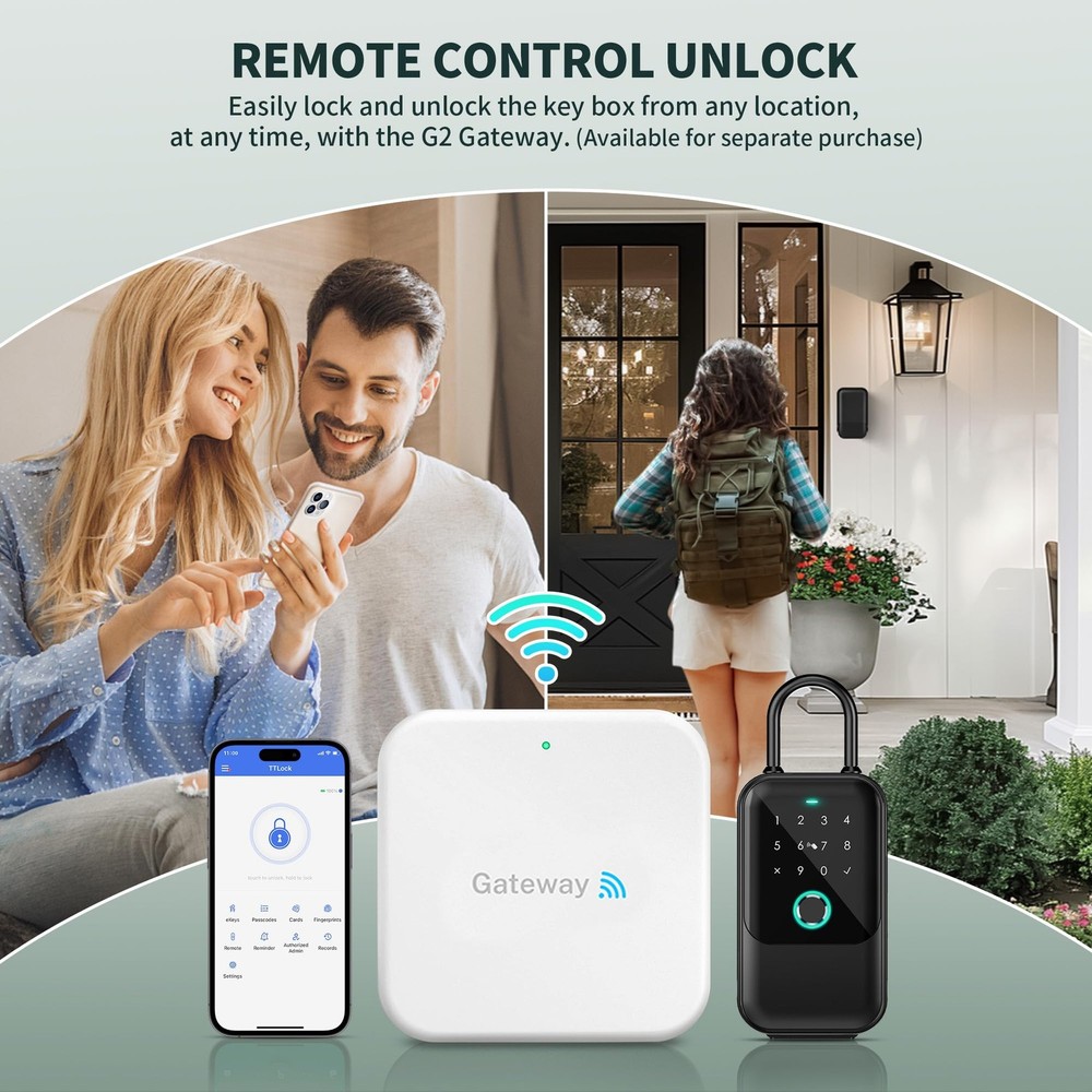 Smart Key Lock Box, TTLock APP Control, Fingerprint, Manual Keys, Access Card...