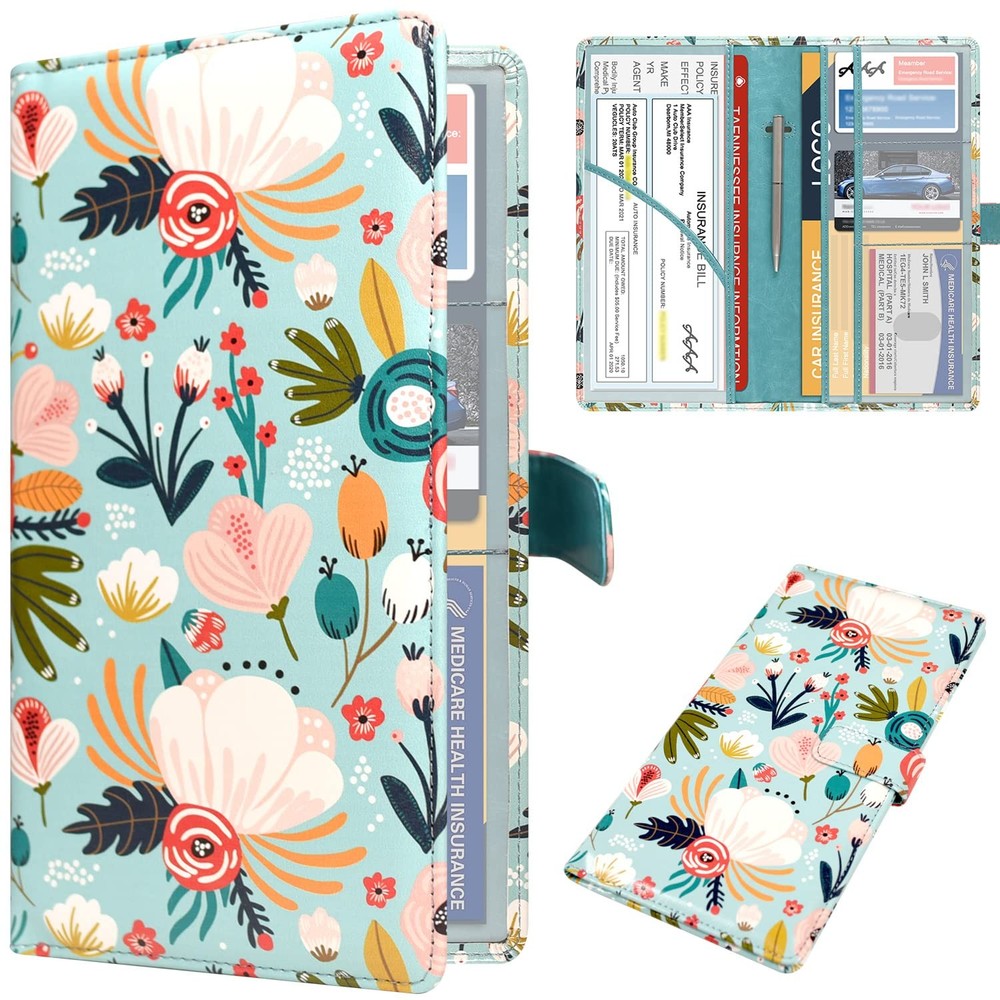 Car Registration & Insurance Holder | Leather Document Organizer for Vehicles
