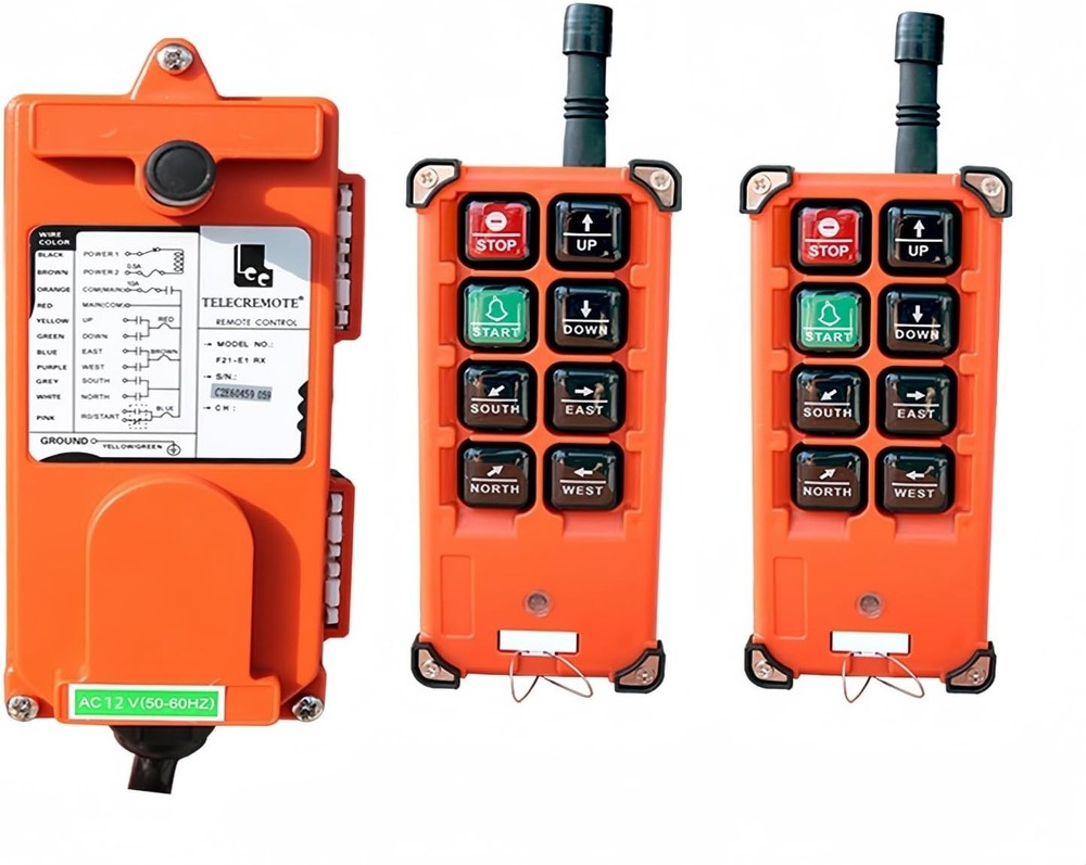 8 Buttons Crane Remote Control, Wireless Transmitter, 360° Heavy Duty Controller