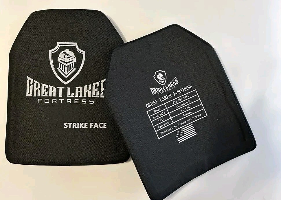 NIJ Level 3+ 11"X14" Stand-Alone Curved Ceramic tactical Armor Plates Inserts