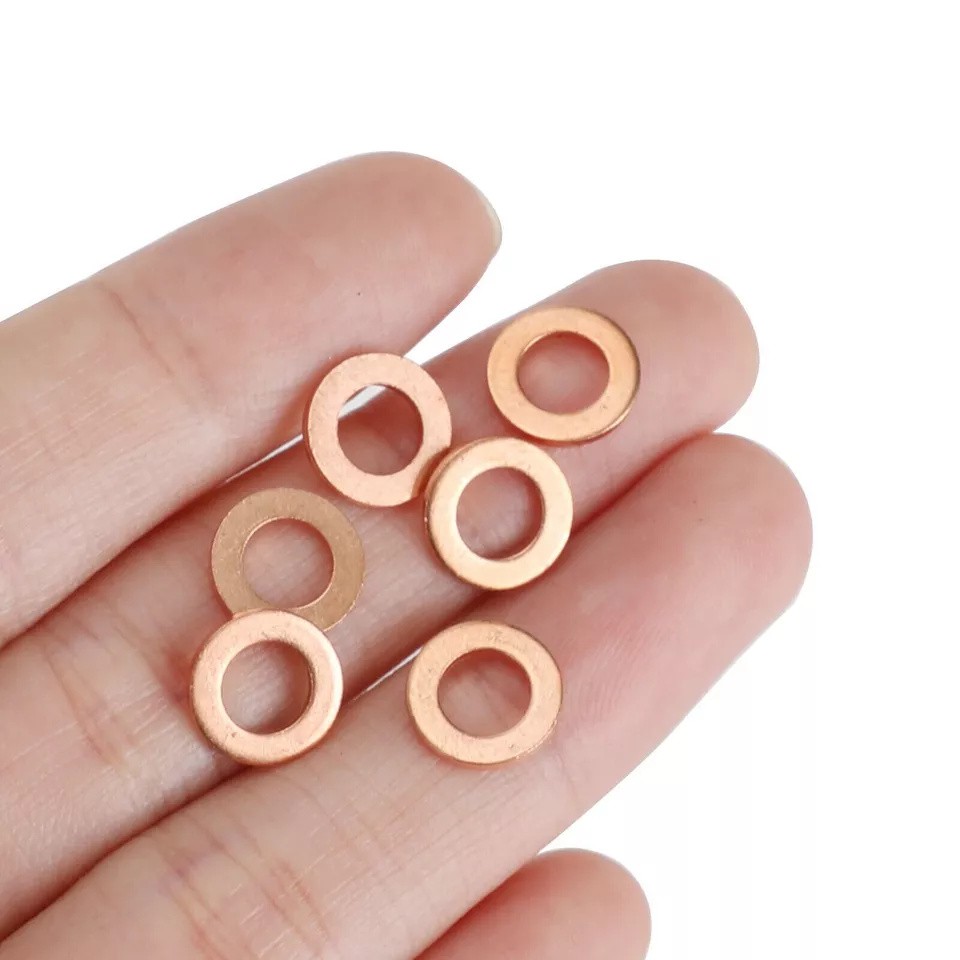 200x Solid Copper Crush Washer Gasket Set Flat O-Ring Seal Assortment Kits US
