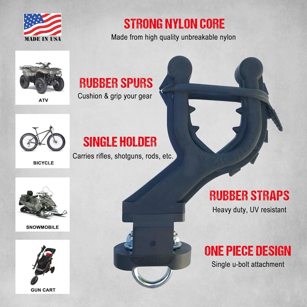 Offset Graspur ATV Gun Rack for Efficient Cargo Space - Lightweight Design