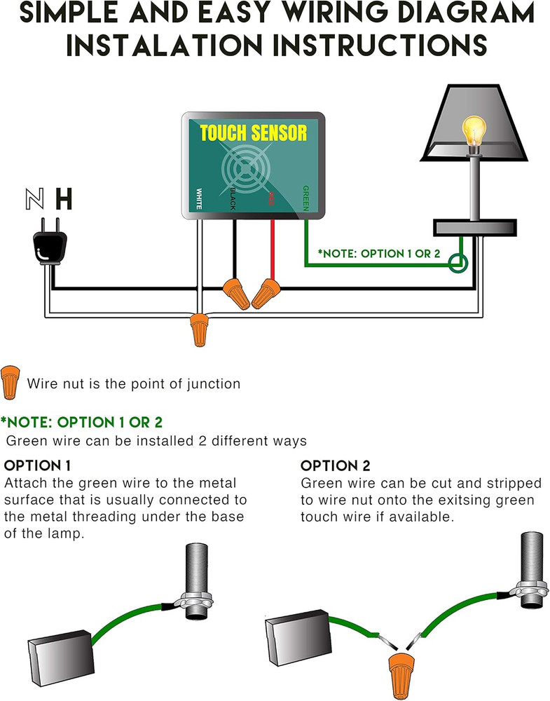 3 Way Touch Sensor Dimmer, Touch Lamp Repair Kit Control Module, Replacement Sen
