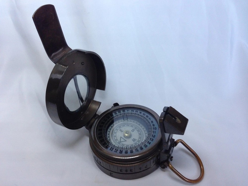 Solid Brass British Military WW2 Mark III Prismatic Pocket Compass Gift