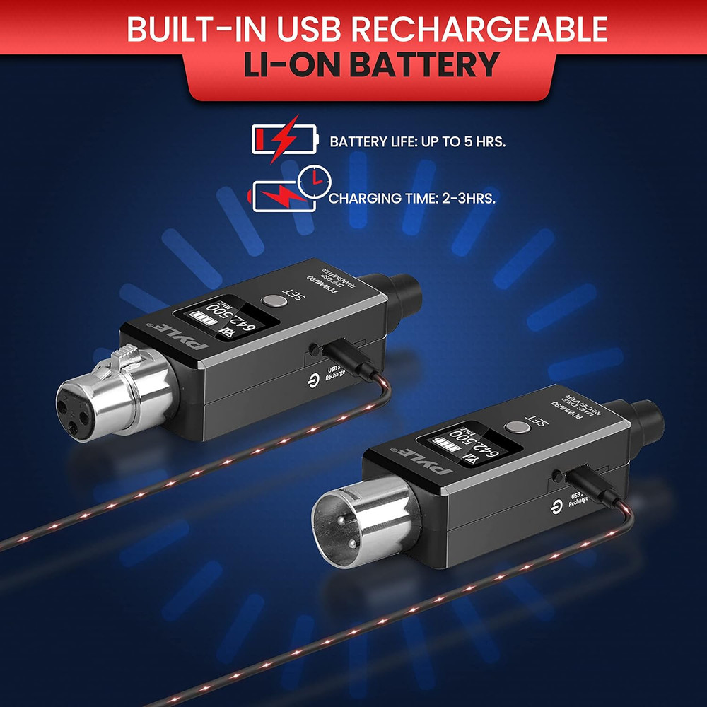 Multifunctional UHF Wireless XLR Adapter System,Transmitter and Receiver for Dyn