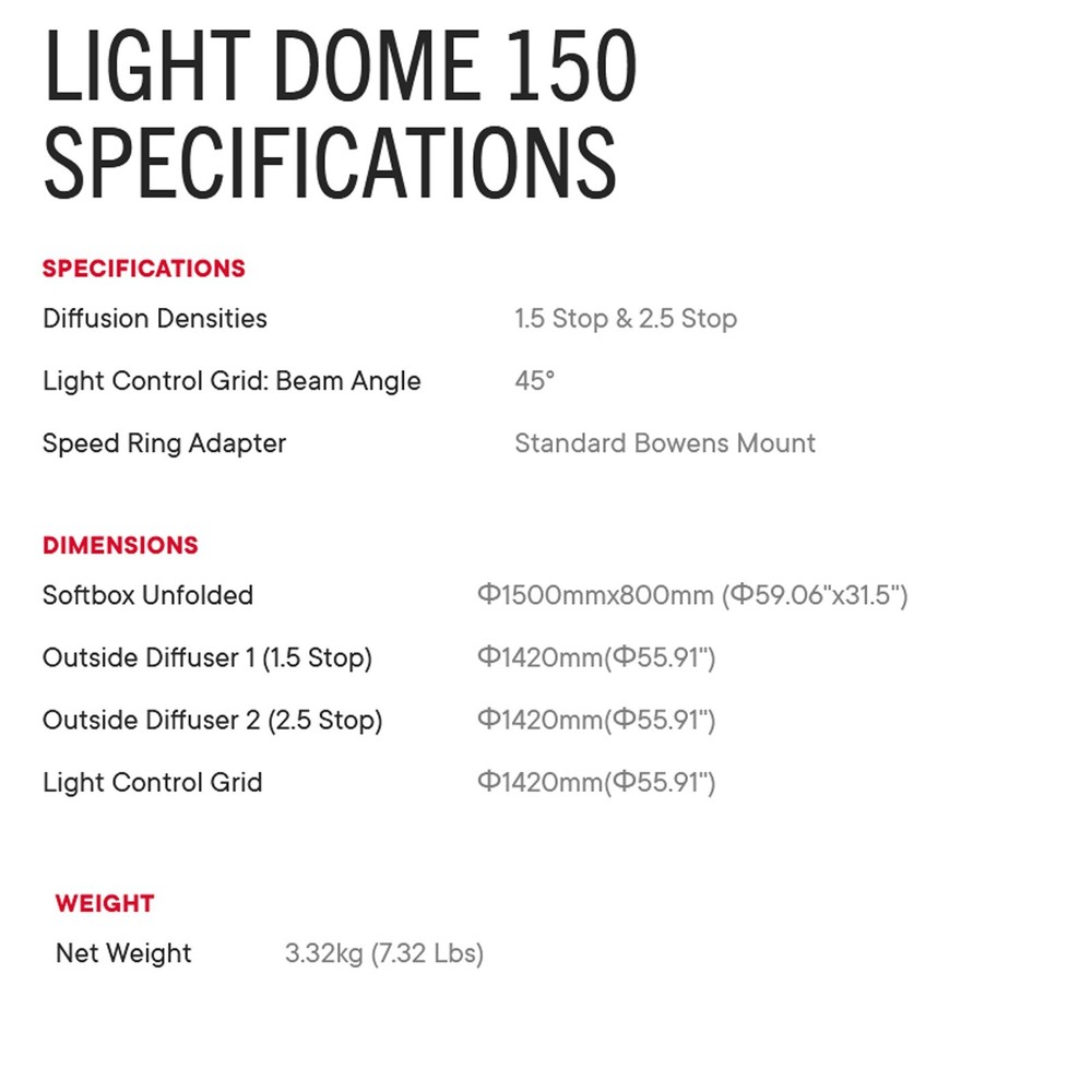 Aputure Light Dome 150 Softbox 150cm Large Deep Parabolic Lighting Modifier