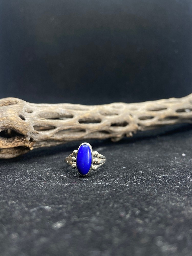 Native American Navajo lapis lazuli sterling silver ring size 6