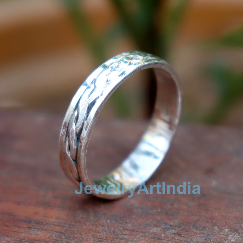 Solid Silver Ring, Fidget Ring, Boho Chunky Ring, Thumb Ring Man, Pinky All Size