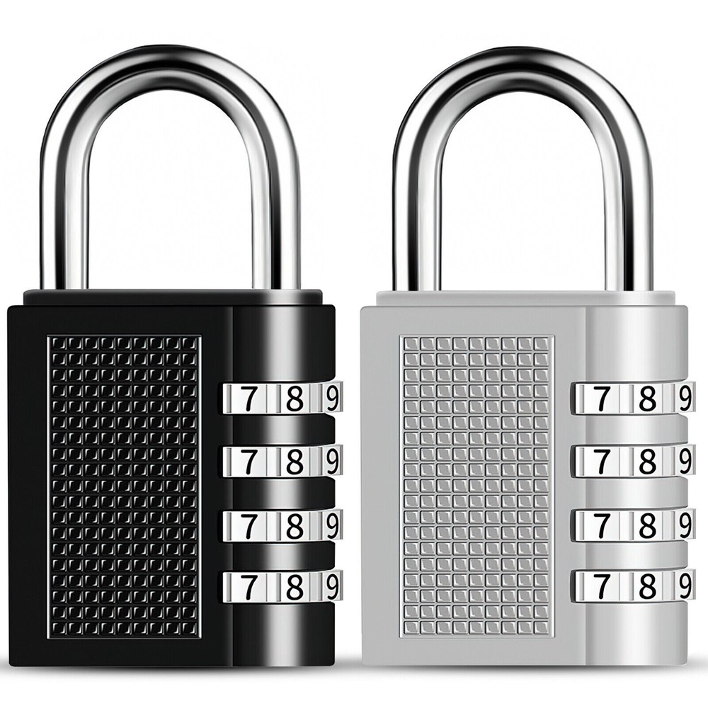 2x combination lock 4 digit padlock weatherproof lock number code