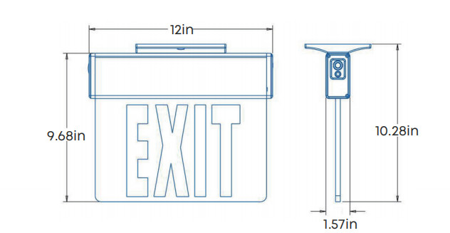 LED Exit Emergency Sign Light Red/Green Color Switchable- ABS Fire Resistance