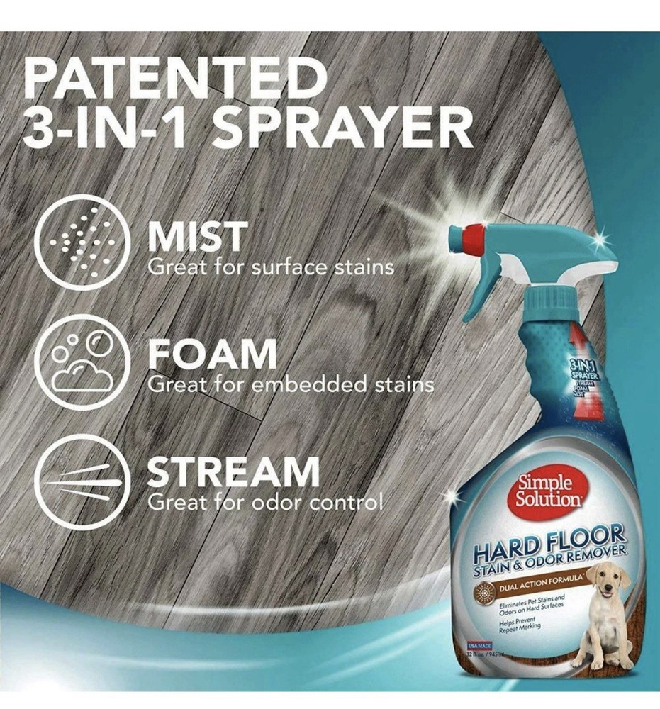 Simple Solution Hardfloor Pet Stain & Odor Remover With Duel Actuon Formula 32oz