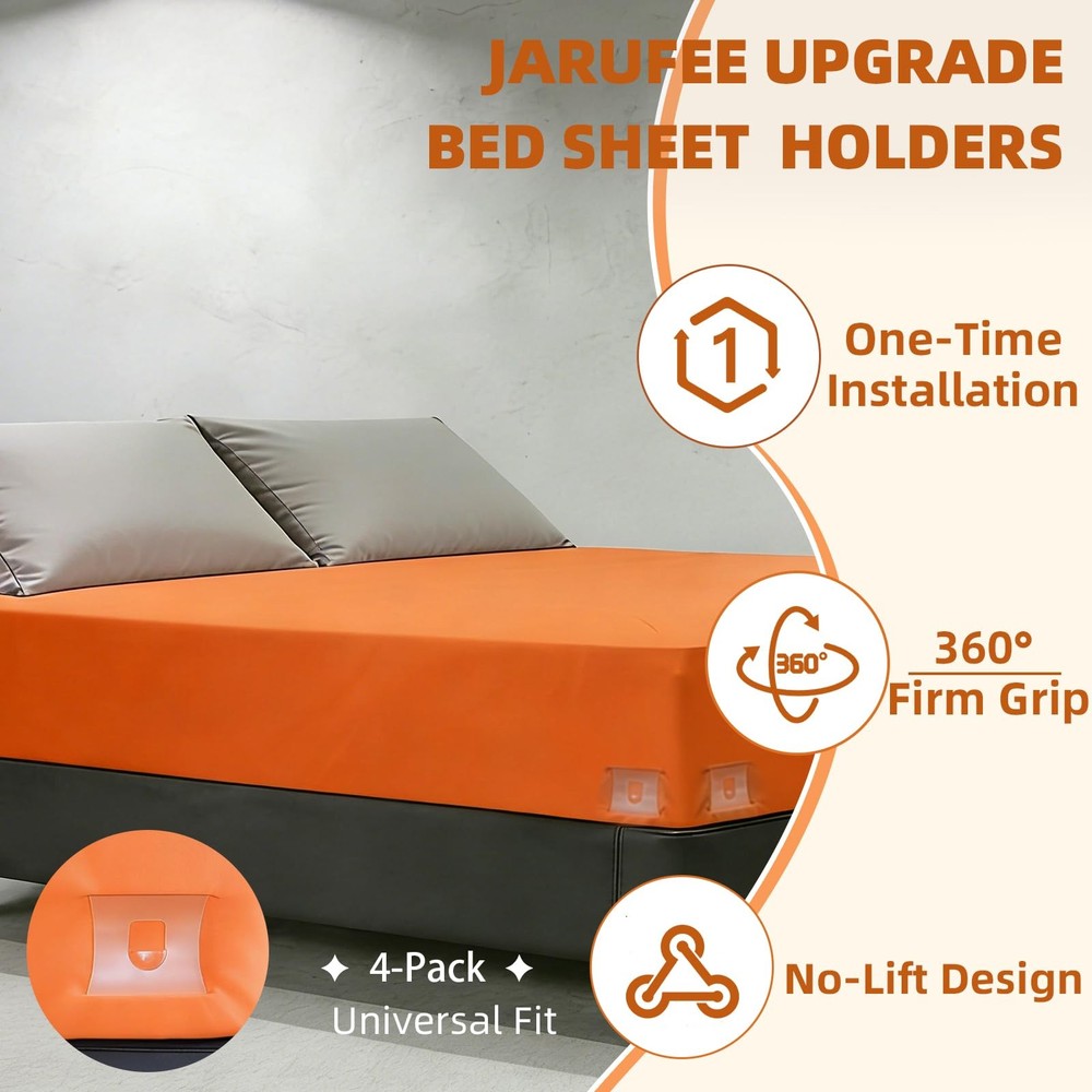 Upgrade Bed Holders for Corners - 4 Pack -Time Installation Locks, Heavy Duty...