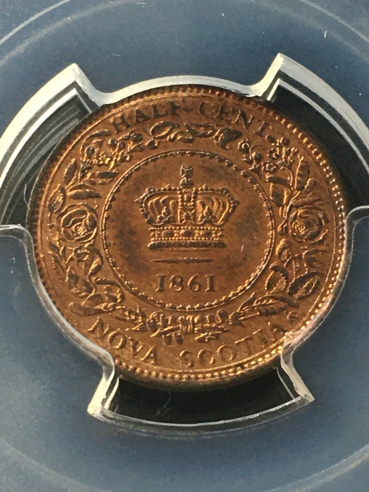 1861 PCGS Graded Nova Scotia ¢1/2 Cent, **MS-64** #3227