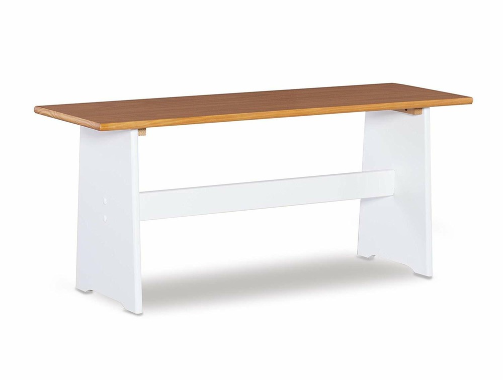 3 pc White Wood Top Breakfast Nook Dining Set Corner Booth Bench Kitchen Table