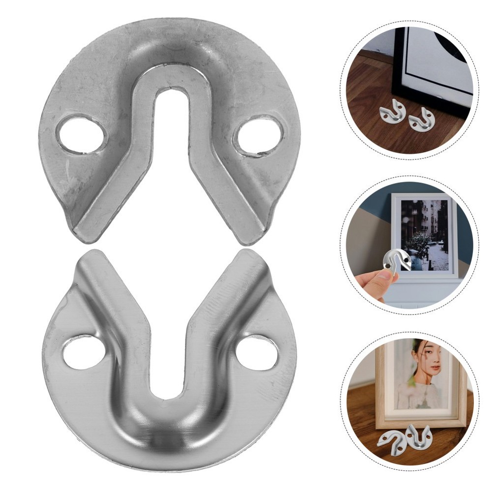 10 Pcs Flush Mount Bracket Picture Hangers for Frames Hardware Clips