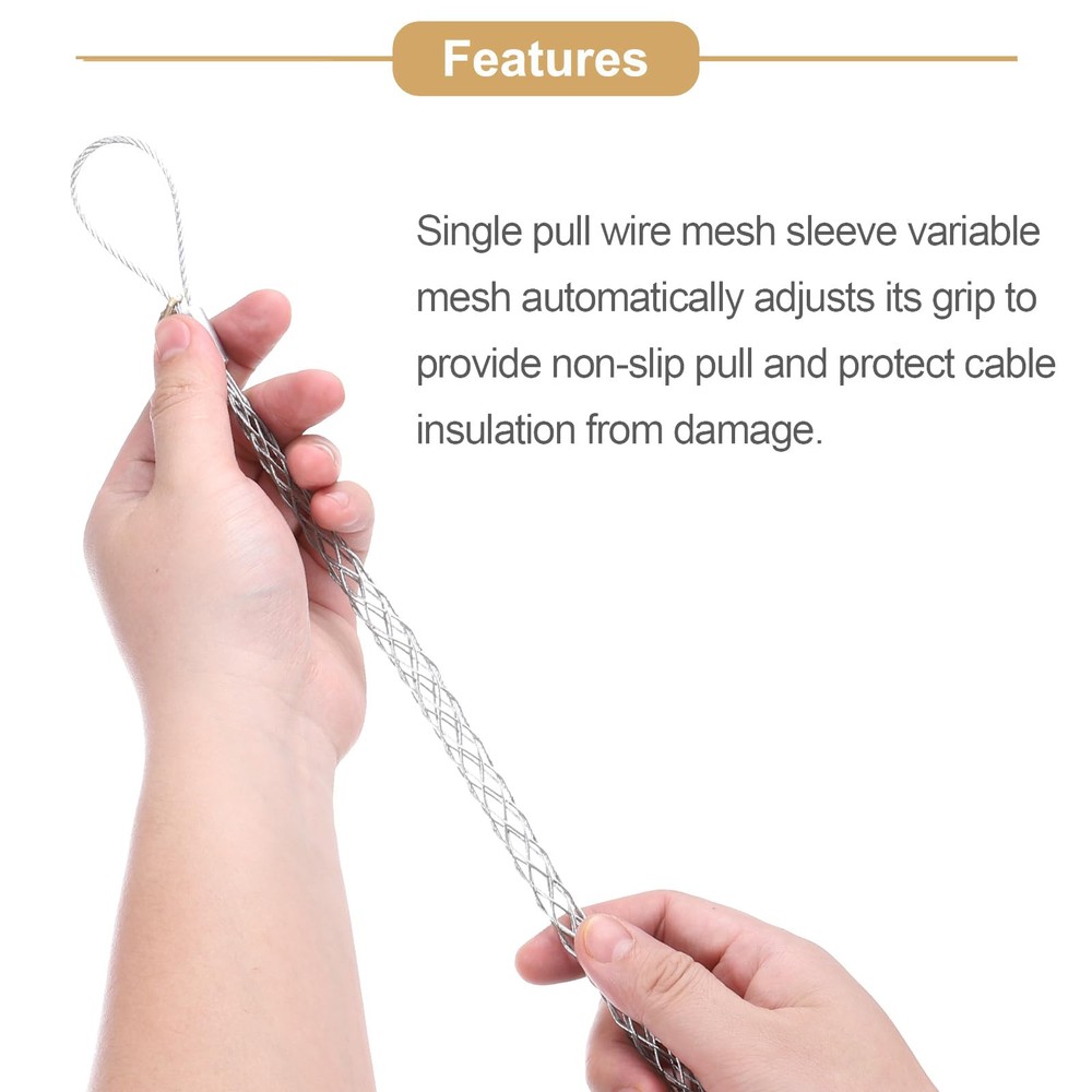 Cable Pulling Grip for 75-88mm Cable 150cm Wire Mesh Puller Socks Grip Single...