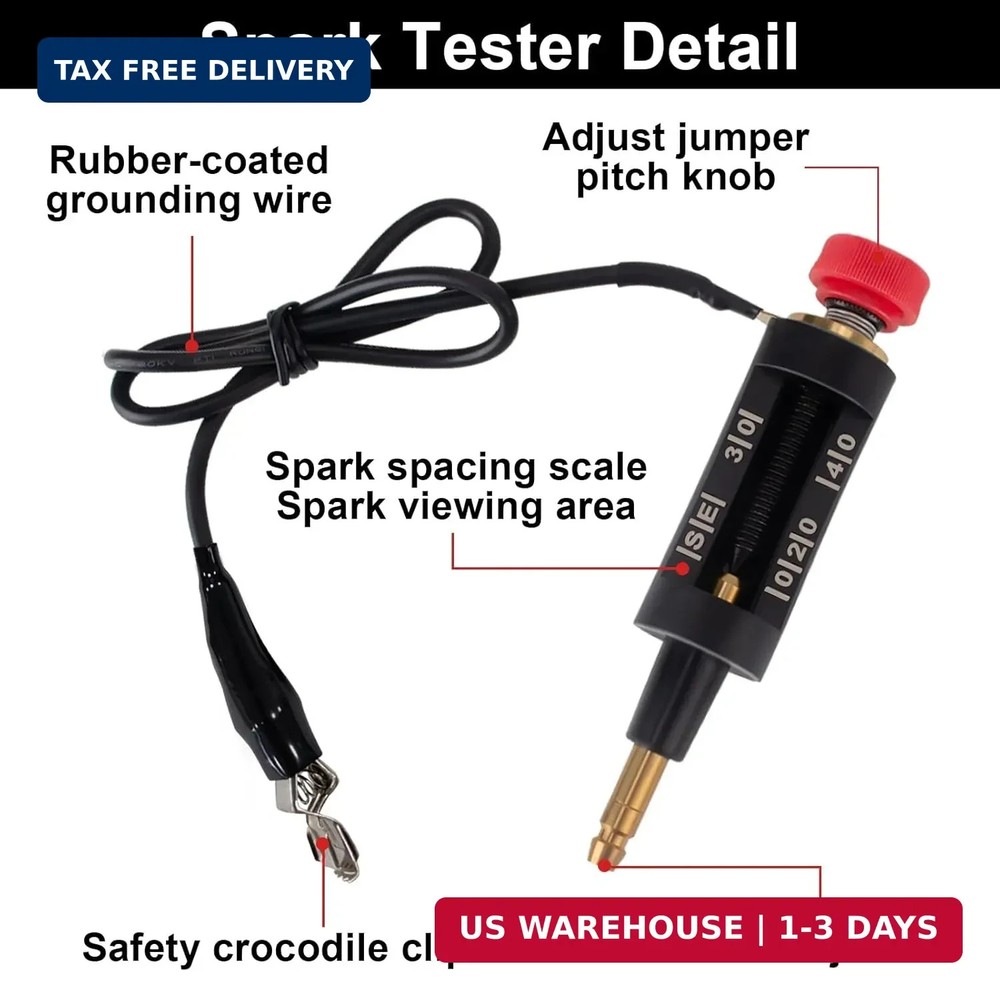 Spark Plug Tester, Adjustable Ignition Coil Tester System, Coil Pack Tester, Spa
