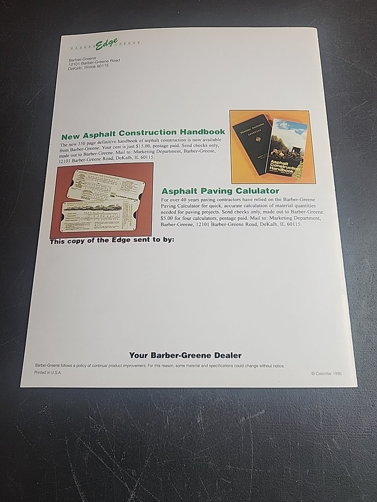 BARBER-GREENE EDGE BROCHURE NUMBER 1