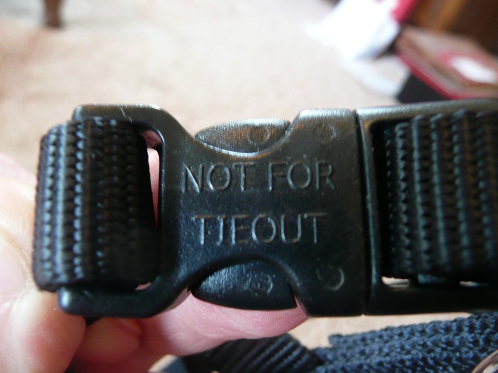 Adjustable Nylon Dog Harness Black 1/2" x 22 3/4"