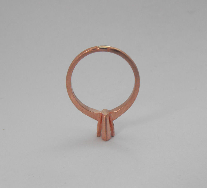 Sterling Silver Handmade Marquise Solitaire Copper Coated Ring Setting Mounting