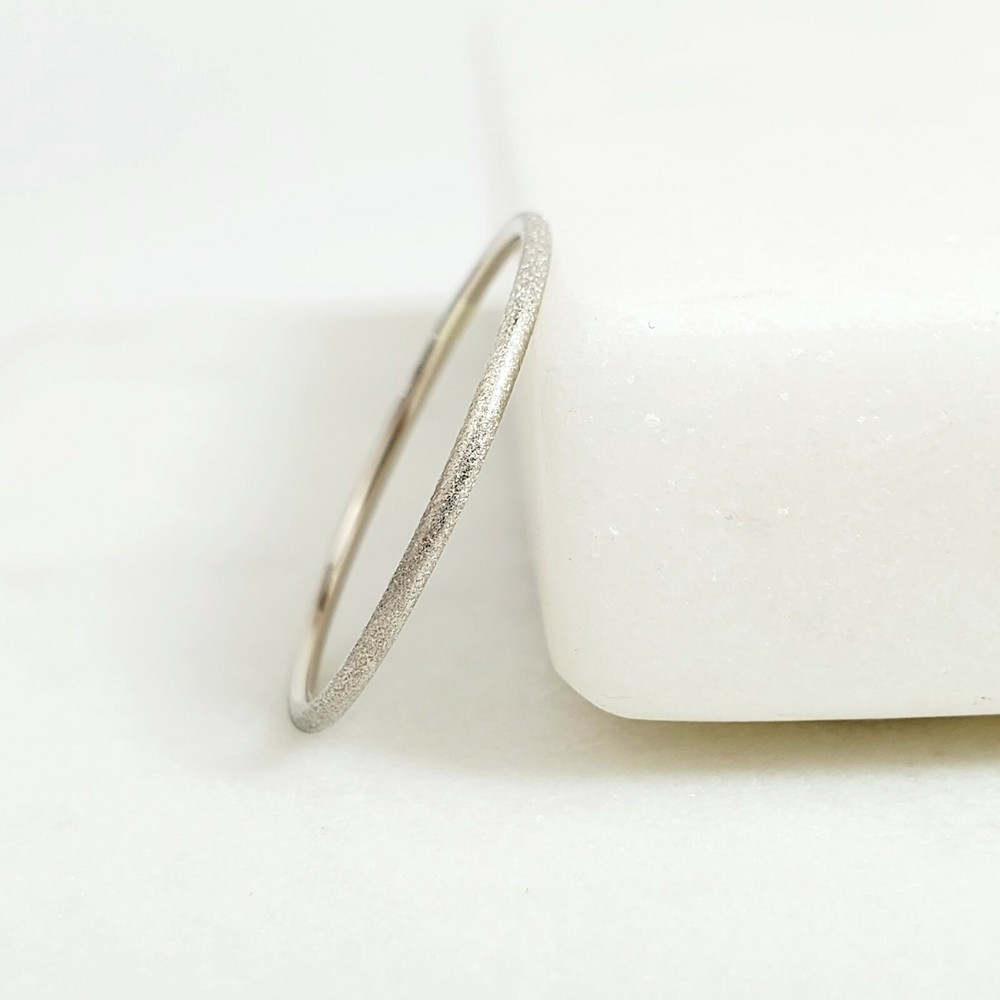 14k Solid Gold Matte Stackable Ring, Yellow, White or Rose Gold Brushed Rings