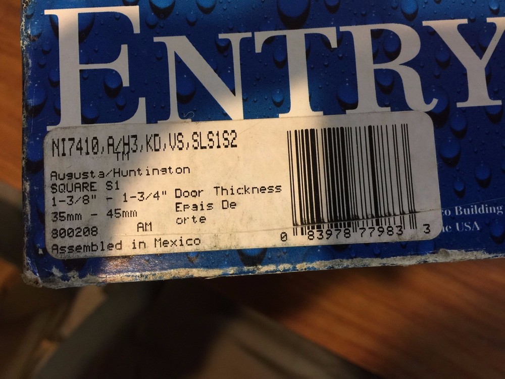 Weiser Lock Entryset Solid Brass Double Cylinder