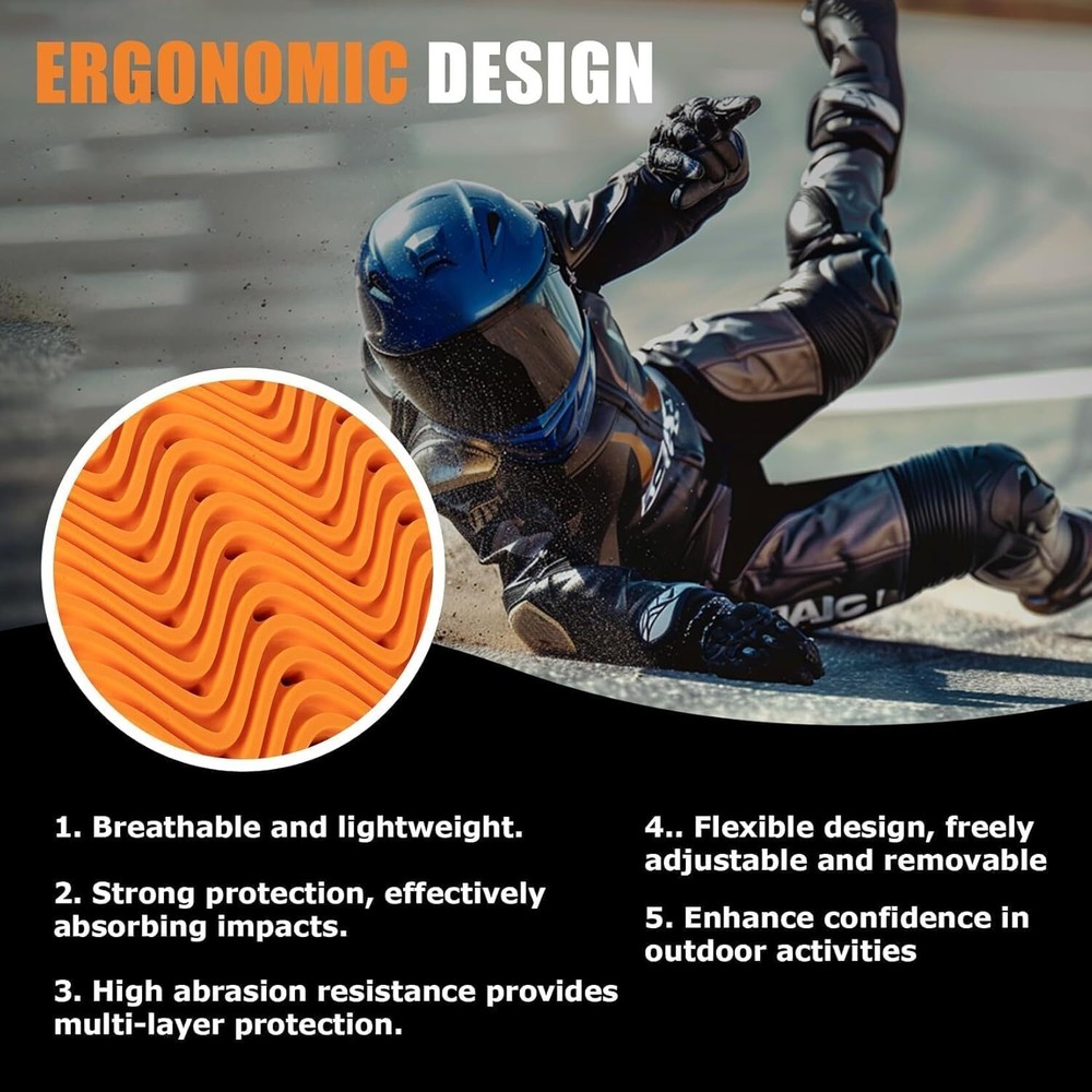 5PCS Full CE Level 2 Certified Motorcycle Shoulder Elbow Back Protector Pads Set