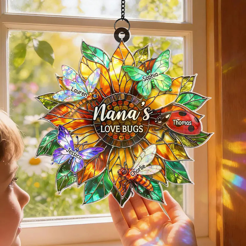Personalized Grandmas Love Bugs Suncatcher Acrylic