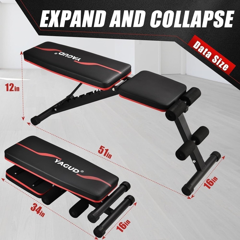 Adjustable Foldable Weight Bench for Home Gym Strength Training Workout Bench