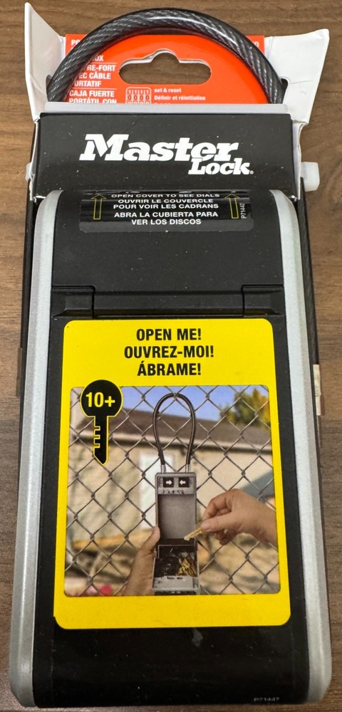 Master Lock 5482D Large Outdoor LOCK BOX with Removable Cable & Combination Dial