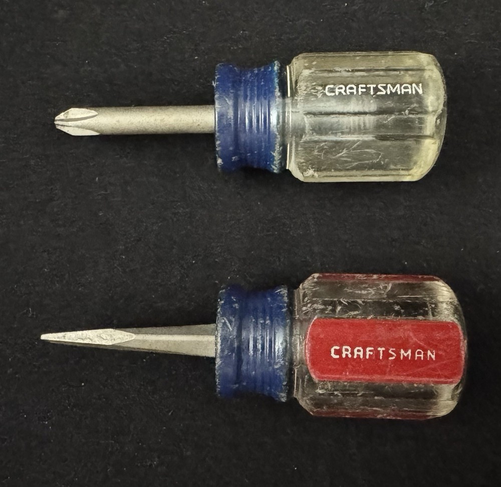 Vintage Craftsman WF Stubby Flathead & Phillips Screwdriver Set