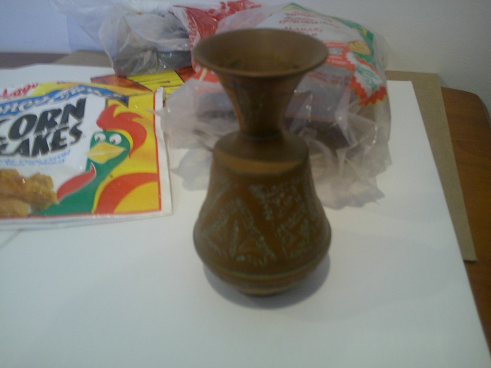 Ornate copper vase 4" TALL