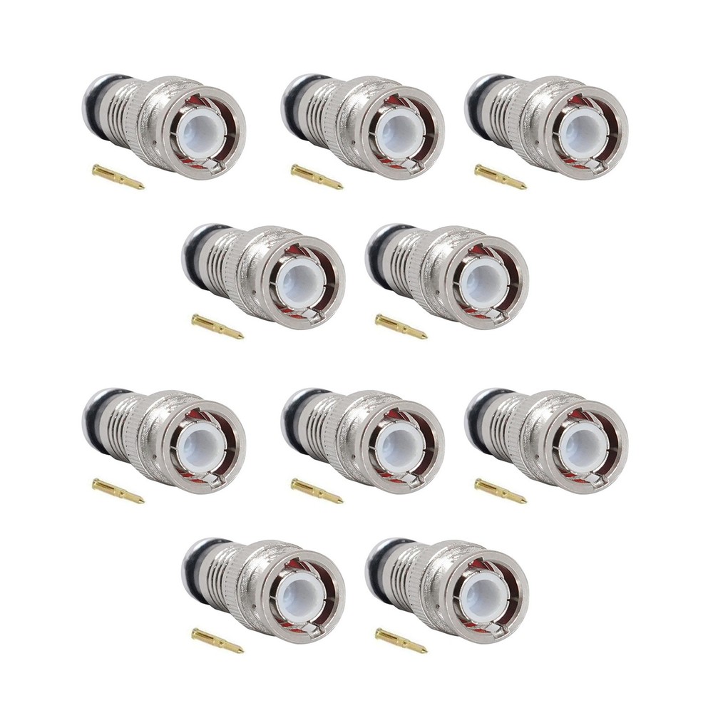 10PCS BNC Compression Connector Plug Adapter for CCTV Camera RG6 Coax Cables