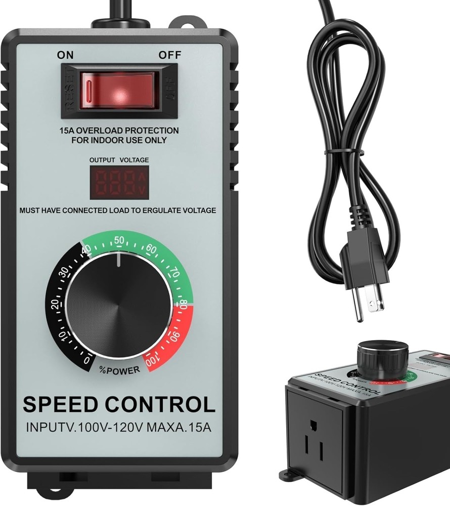 High-Capacity AC Motor Speed Controller 120V 15A 4000W - Universal Variable S...