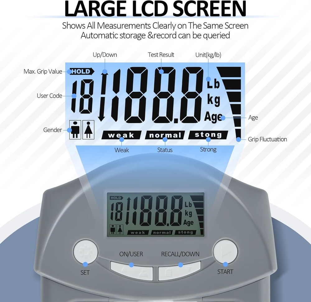 Grip Tester, Electronic Hand Grip Tester