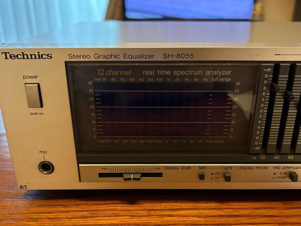 Technics Sh-8055 Vintage Graphic Equalizer EQ Silver 12 Band/CH Used