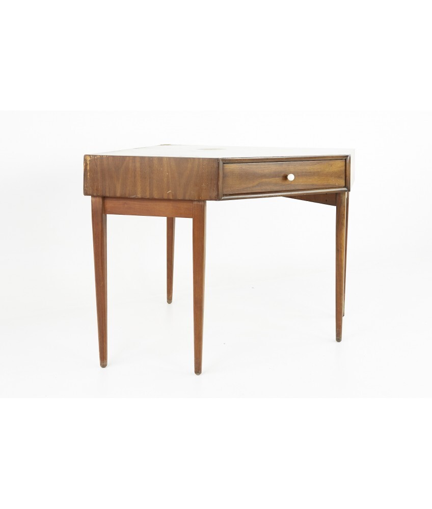 Kipp Stewart for Drexel Declaration Mid Century Walnut Corner Desk