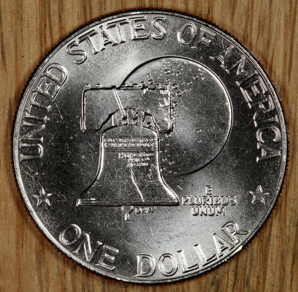 1976 D Eisenhower Ike Dollar $1 - Type 2 Thin Letters - BU - Choice Uncirculated