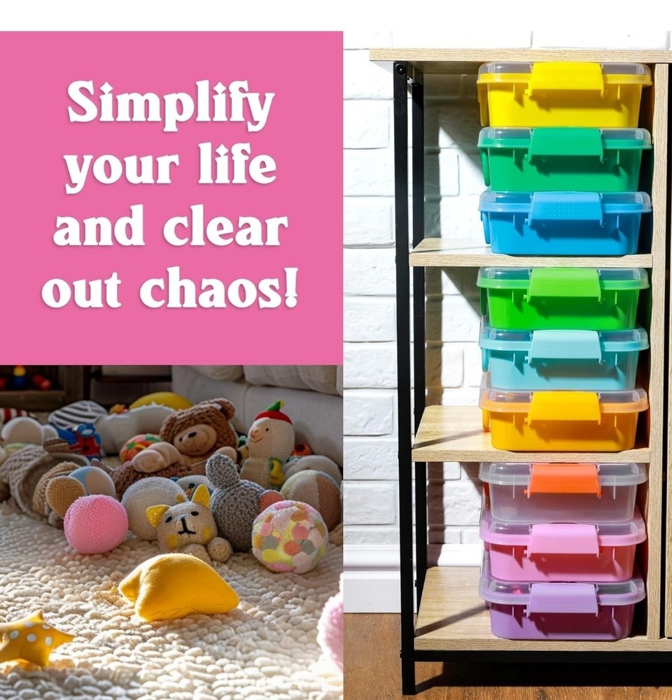 3 Pack,Empty Sensory Bin,13.5 Inch Storage Container,Portable Plastic Storage...